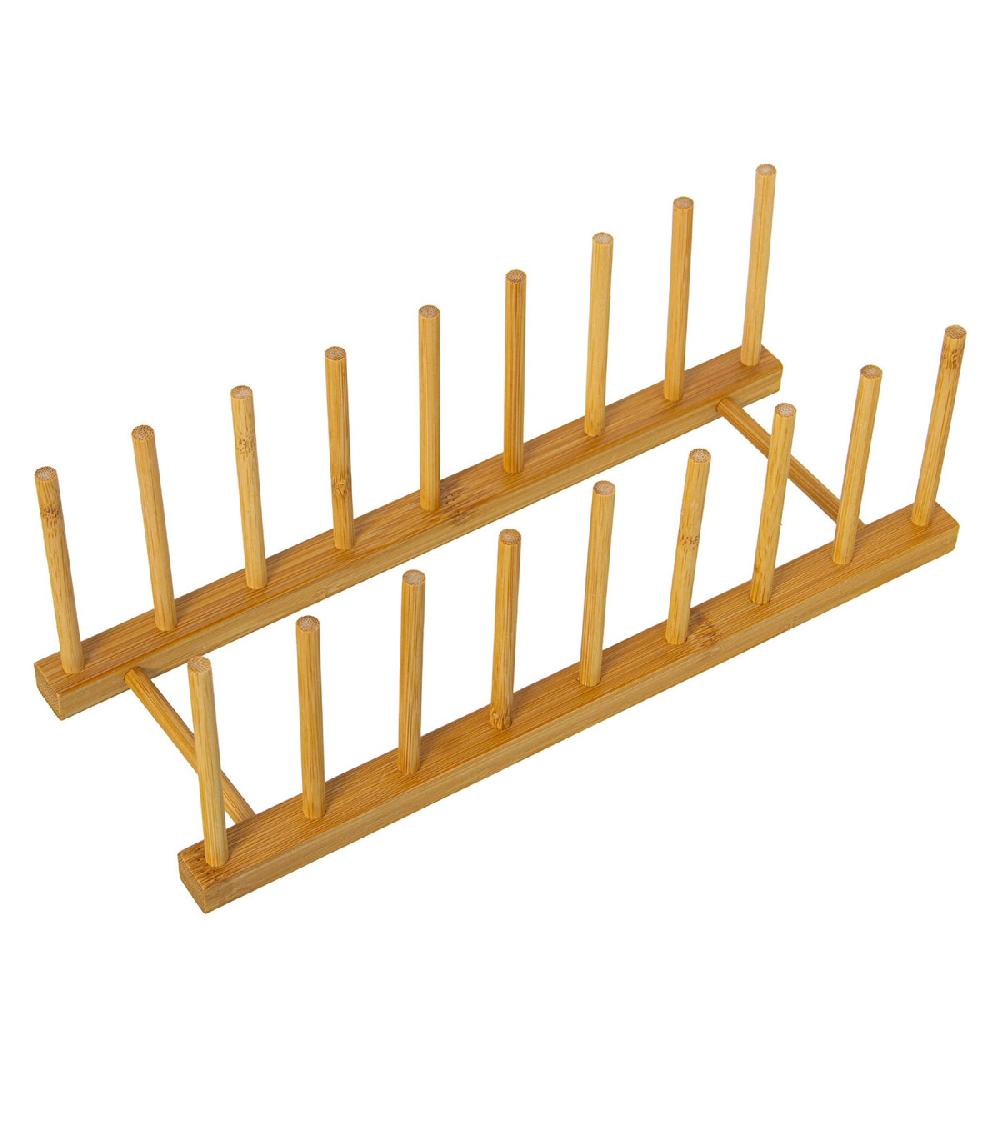 wadiga Porte assiettes en bois 8 assiettes