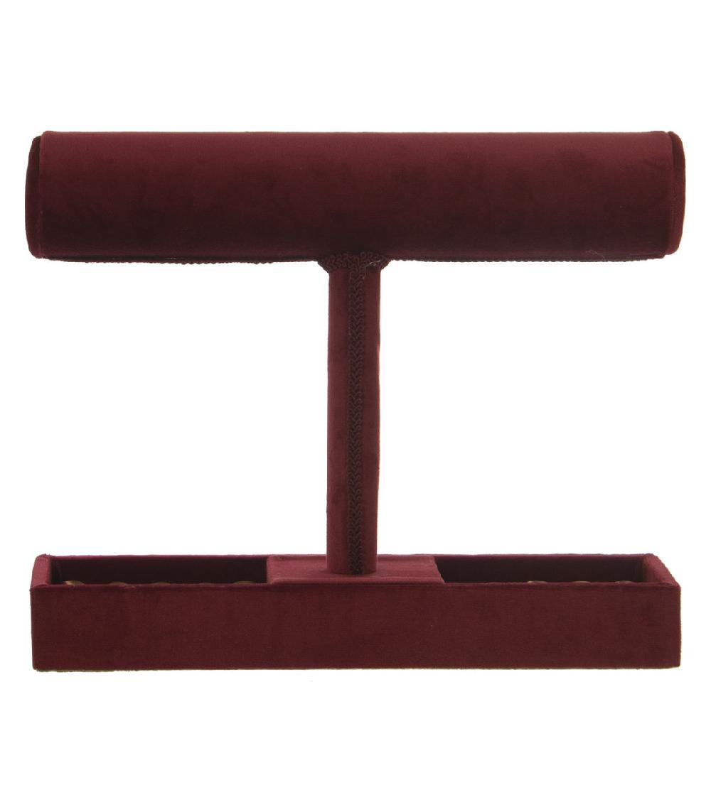 Wadiga Porte Bijoux En Velours Rouge Bordeaux