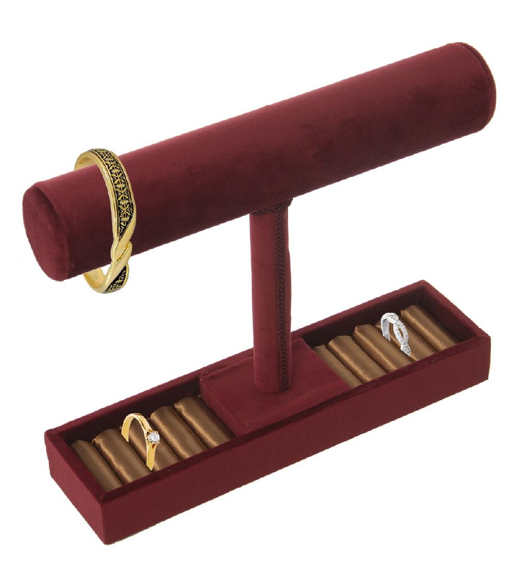 Wadiga Porte Bijoux En Velours Rouge Bordeaux