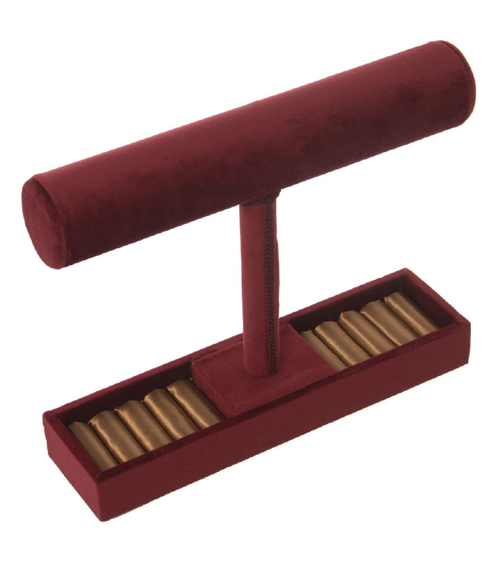 wadiga Porte Bijoux en Velours Rouge Bordeaux