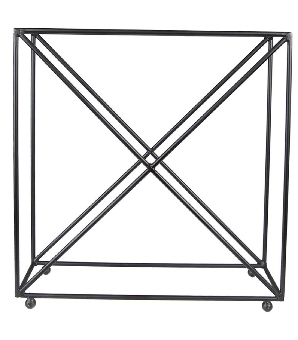 wadiga Porte bouteilles en métal noir 44x15x45cm