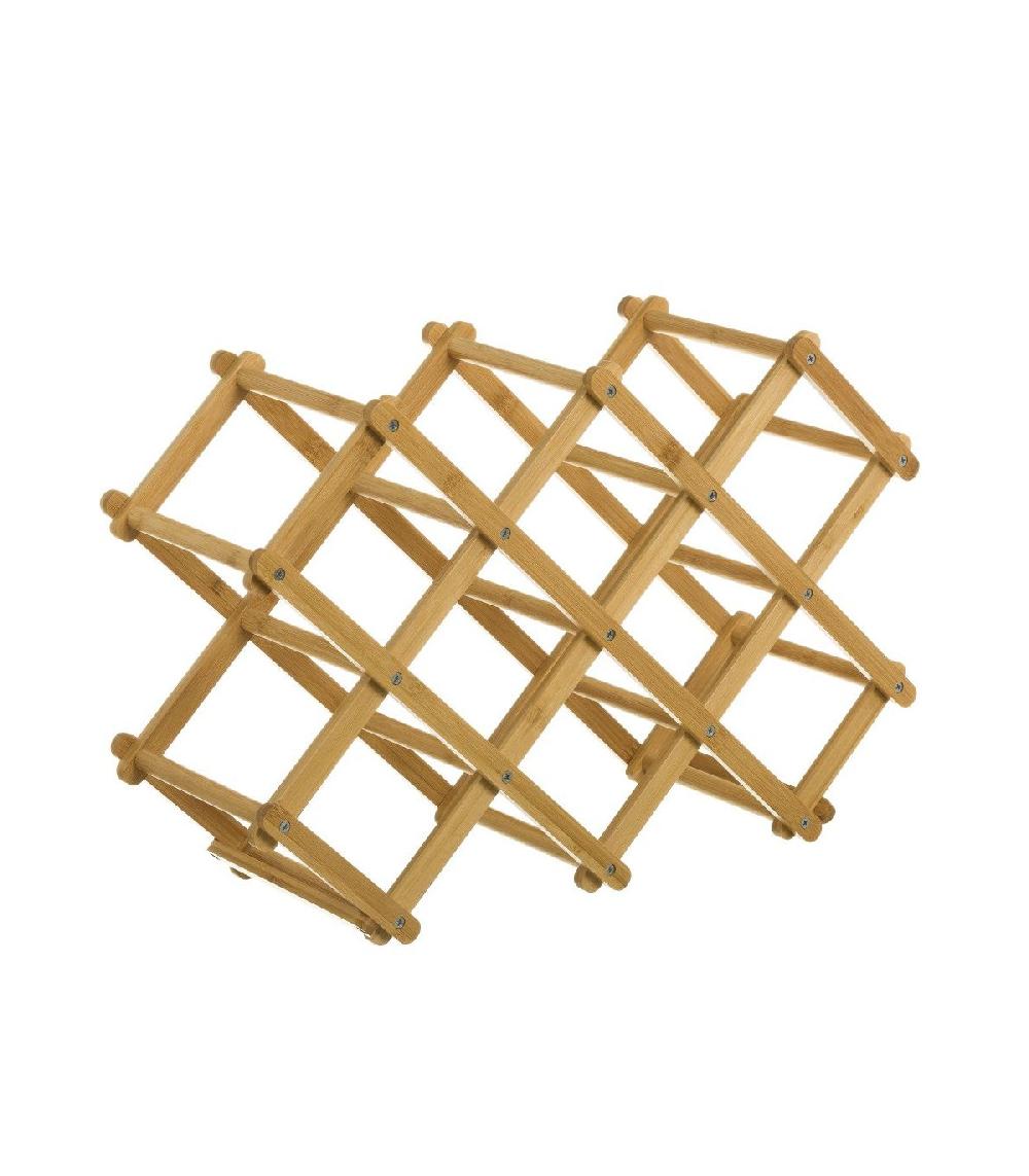 wadiga Porte Bouteilles Pliable en Bambou