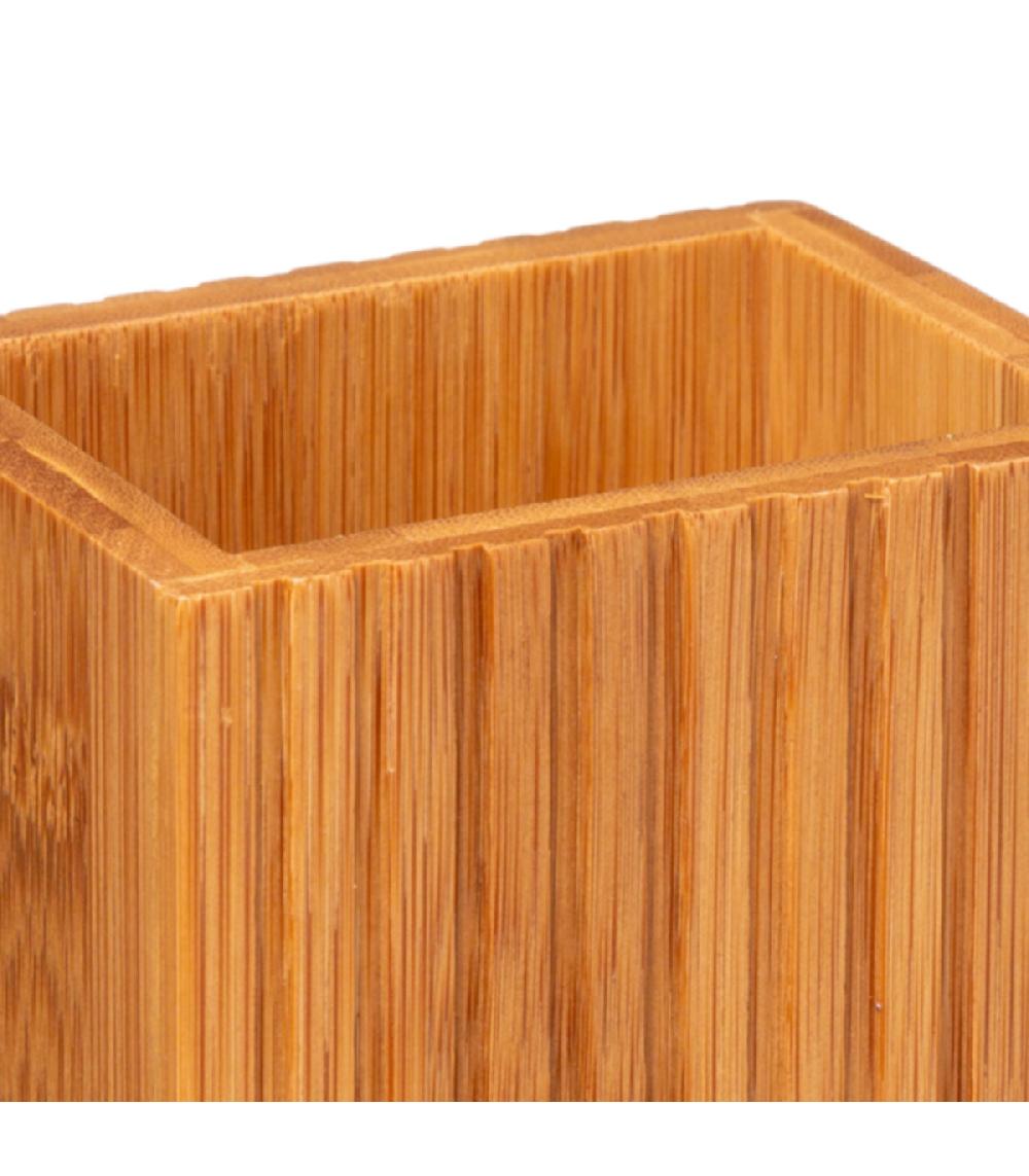 Wadiga Porte Brosses à Dents Bambou - 8.4x6.6x12.6cm