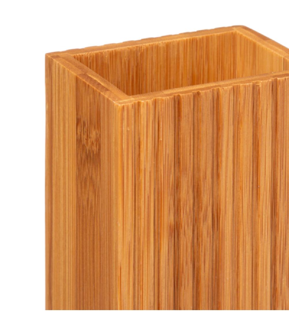 Wadiga Porte Brosses à Dents Bambou - 8.4x6.6x12.6cm