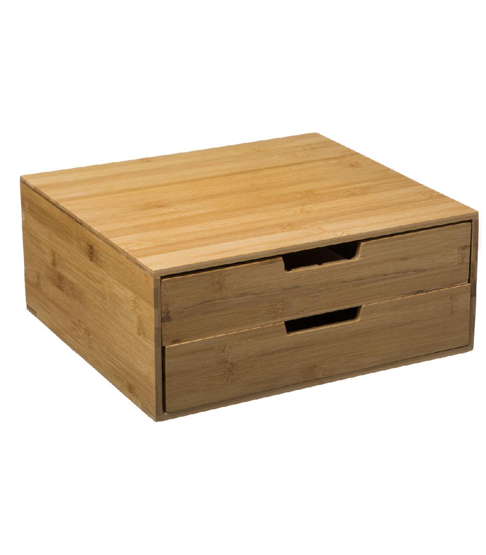 Wadiga Porte Capsules 2 Tiroirs Bambou
