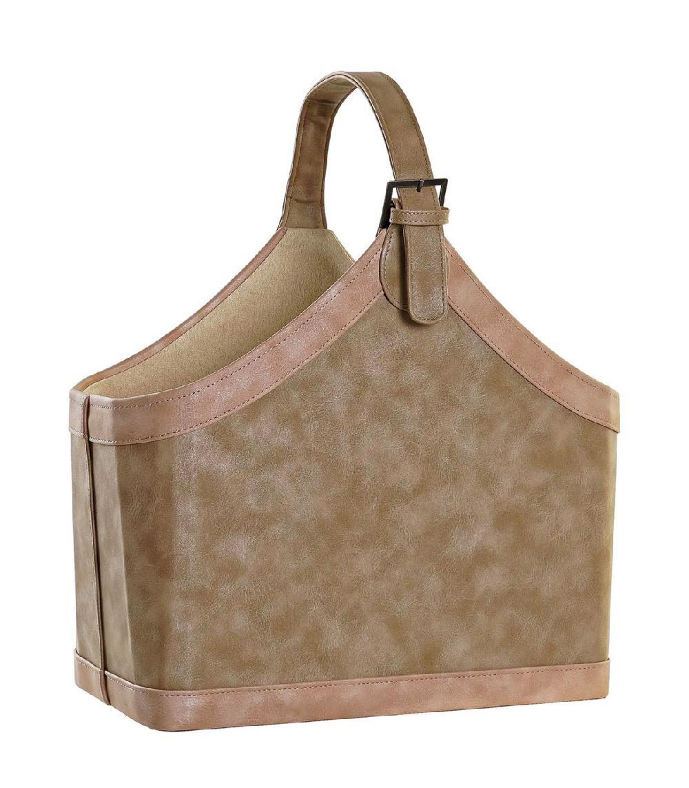 wadiga Porte-revues à poser en similicuir marron