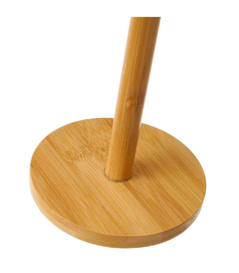 Wadiga Porte Rouleau Essuie-tout Bambou 12x12x33cm