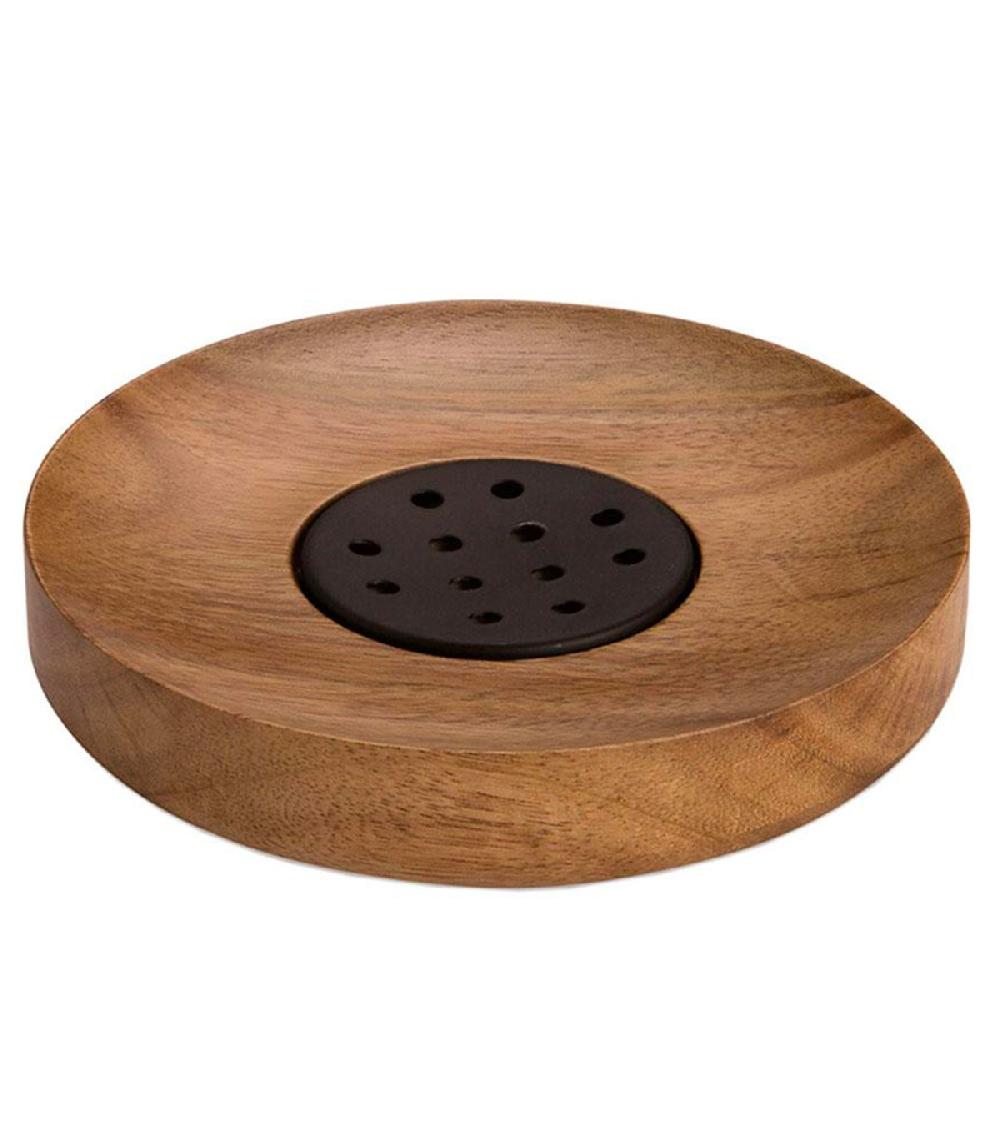 Wadiga Porte Savon En Acacia Rond 12x12x2cm