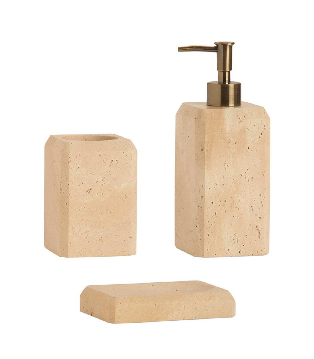 Wadiga Porte Savon En Travertin 13x9x2.5cm