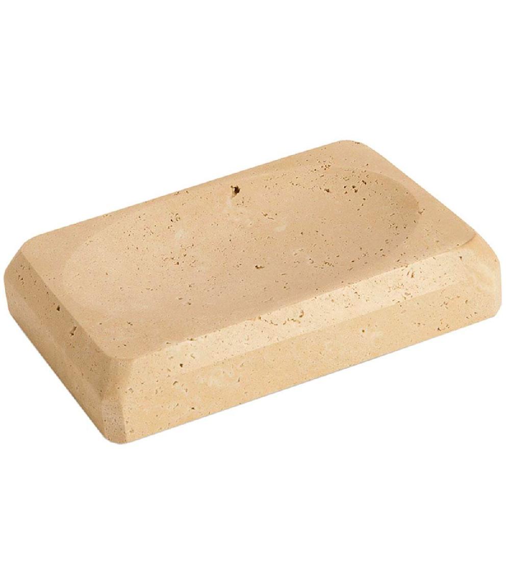 wadiga Porte savon en travertin 13x9x2.5cm