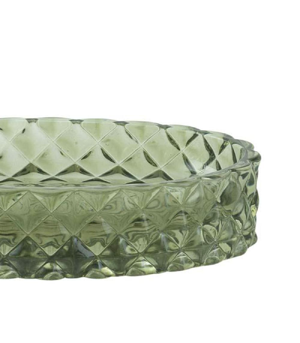 Wadiga Porte Savon En Verre Diamant Vert 13x9x3cm