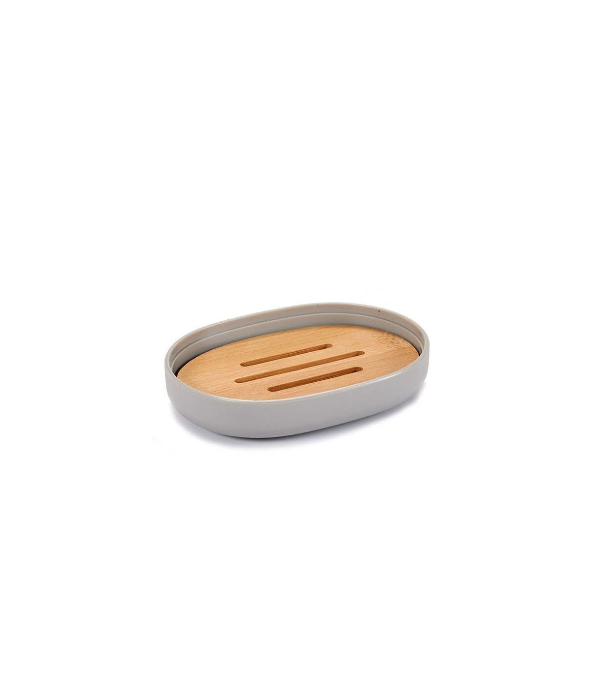 wadiga Porte Savon Gris et Bambou