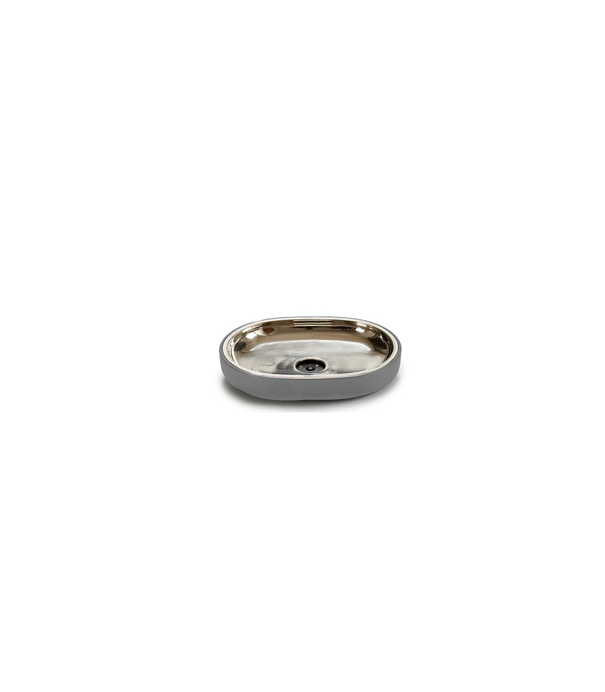 wadiga Porte Savon Inox et Plastique Gris