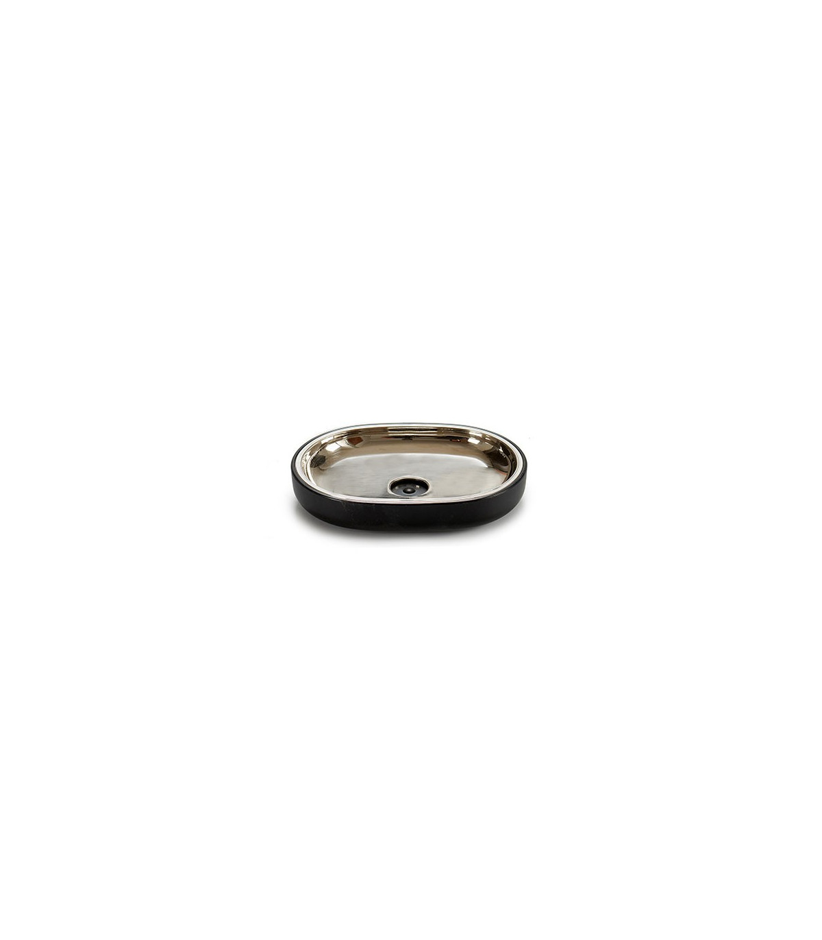 wadiga Porte Savon Inox et Plastique Noir