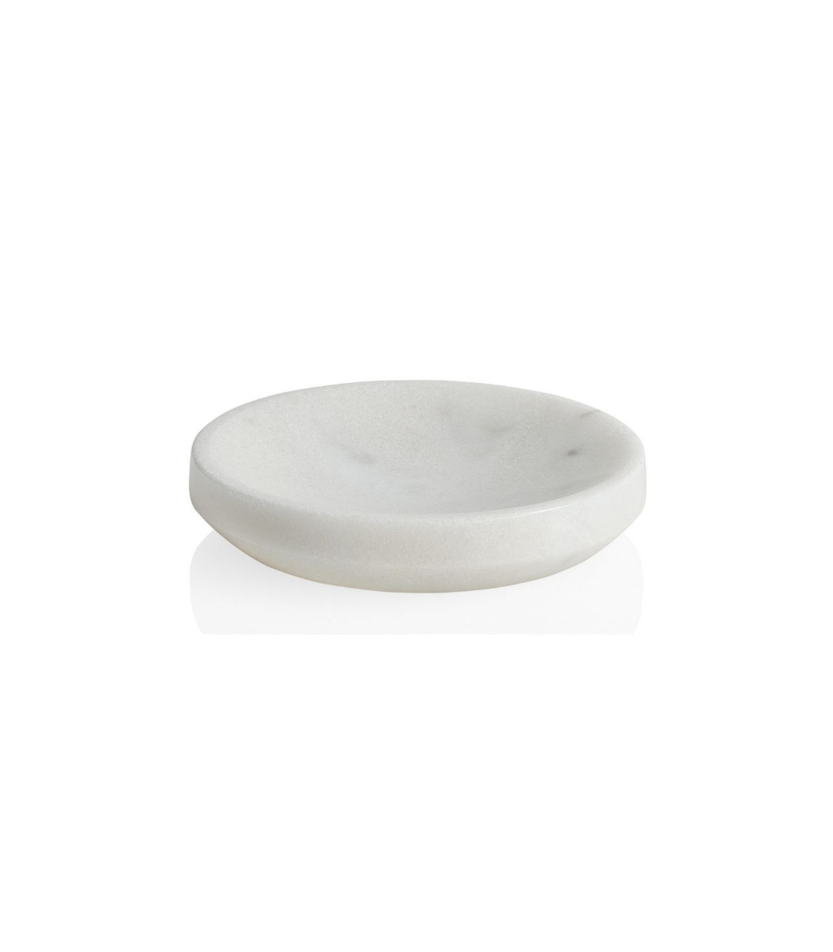 wadiga Porte Savon Rond en Marbre Blanc