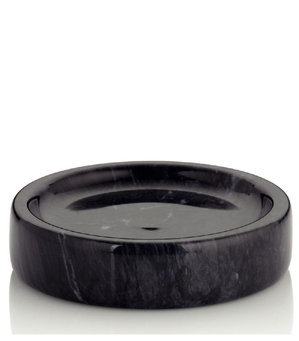 wadiga Porte Savon Rond en Marbre Noir