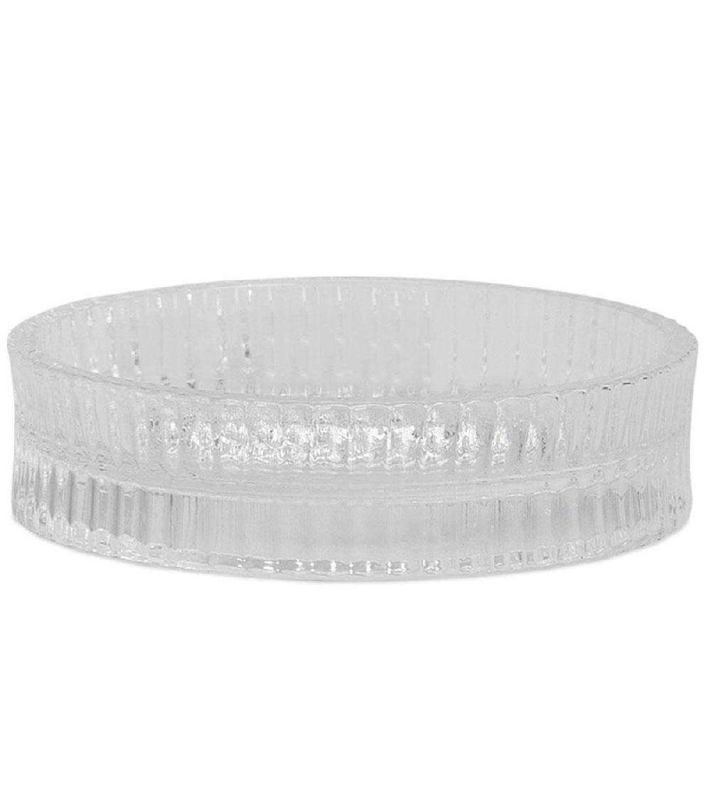Wadiga Porte Savon Rond En Verre Strié 11x11x3cm