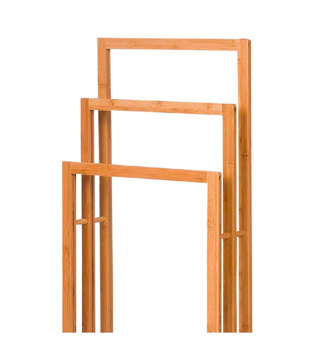 Wadiga Porte Serviette Sur Pied En Bambou 3 Bras