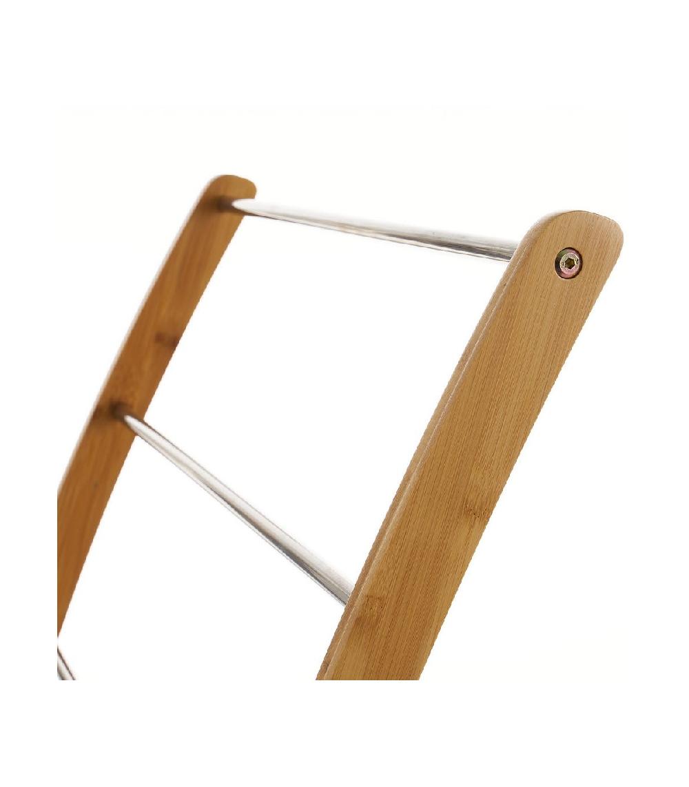 Wadiga Porte Serviette Sur Pied En Bambou Et Inox