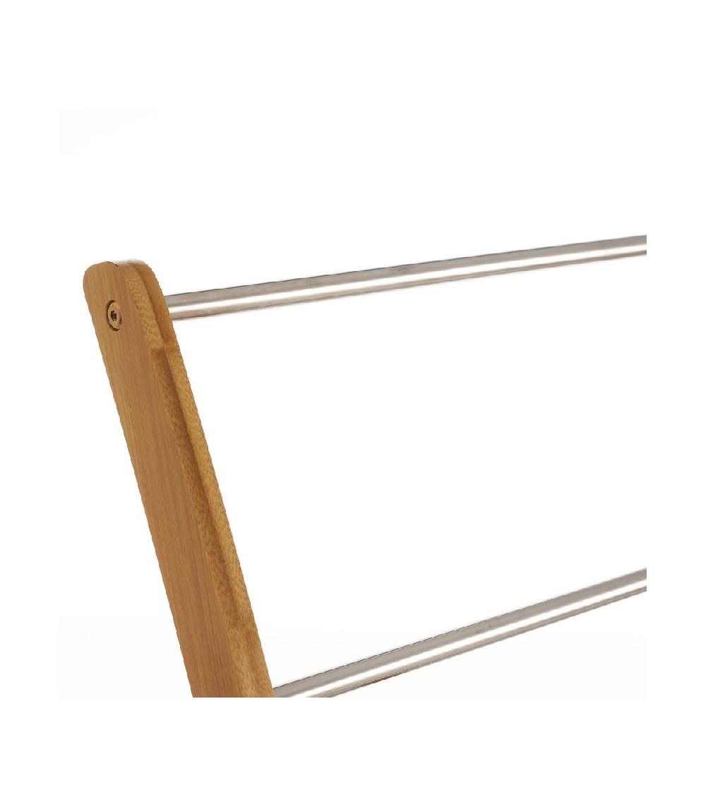 Wadiga Porte Serviette Sur Pied En Bambou Et Inox