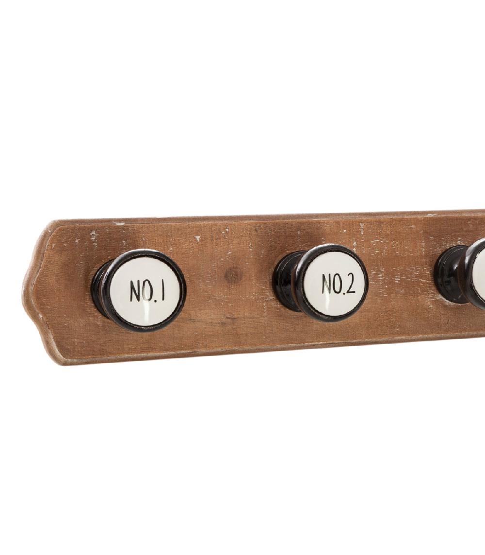 Wadiga Portemanteau Bois Et Céramique 66.3x8.5x9cm