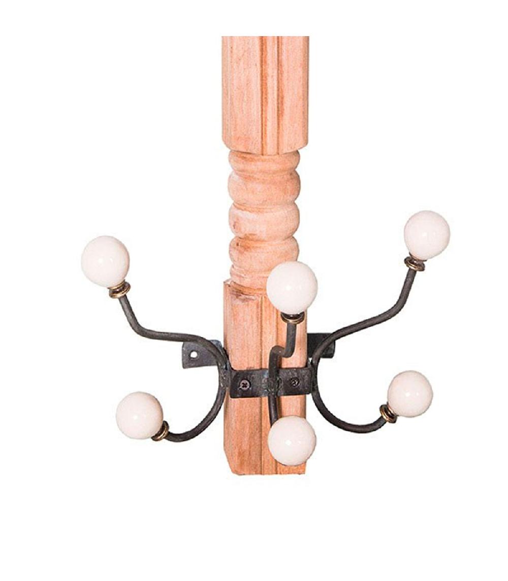 Wadiga Portemanteau Mural Bois Et Métal 25x11x56cm