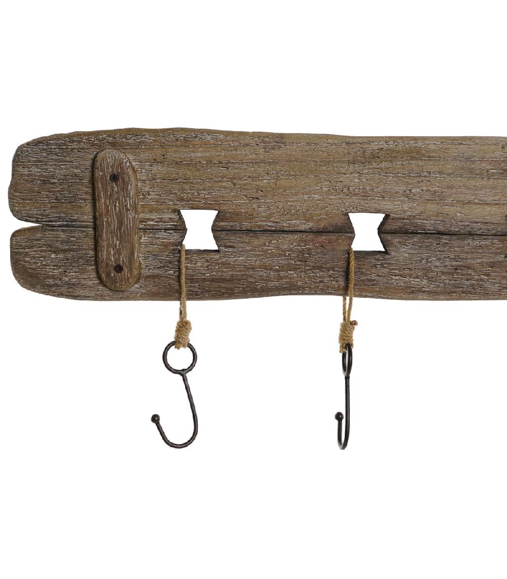 Wadiga Portemanteau Mural Bois Et Métal 99x3x31cm