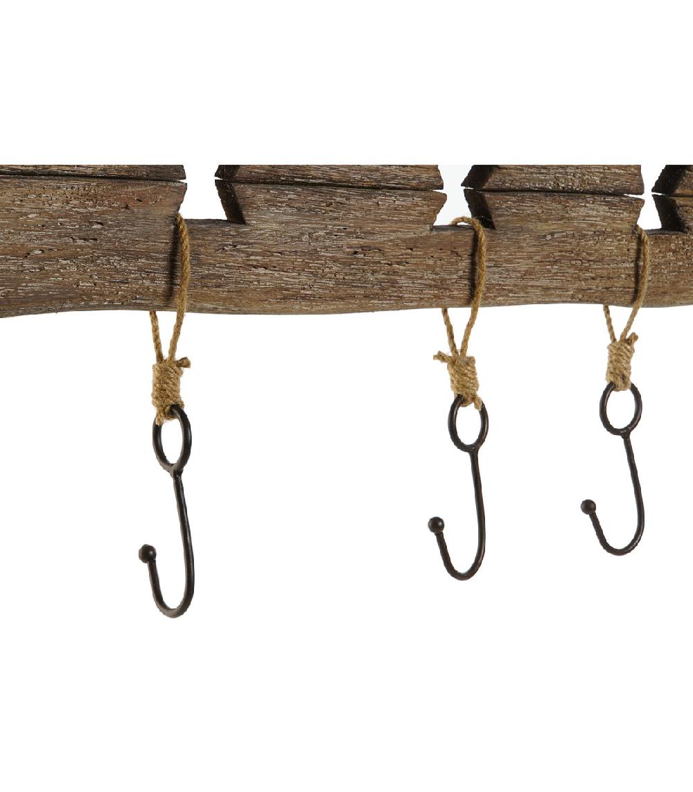 Wadiga Portemanteau Mural Bois Et Métal 99x3x31cm