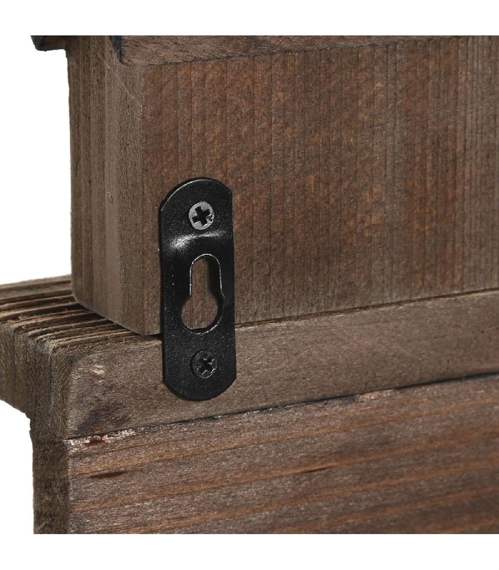 Wadiga Portemanteau Mural Bois Maisons 30x5x17cm