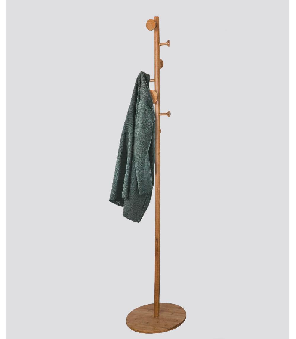 Wadiga Portemanteau Sur Pied Bambou - 38x38x175cm