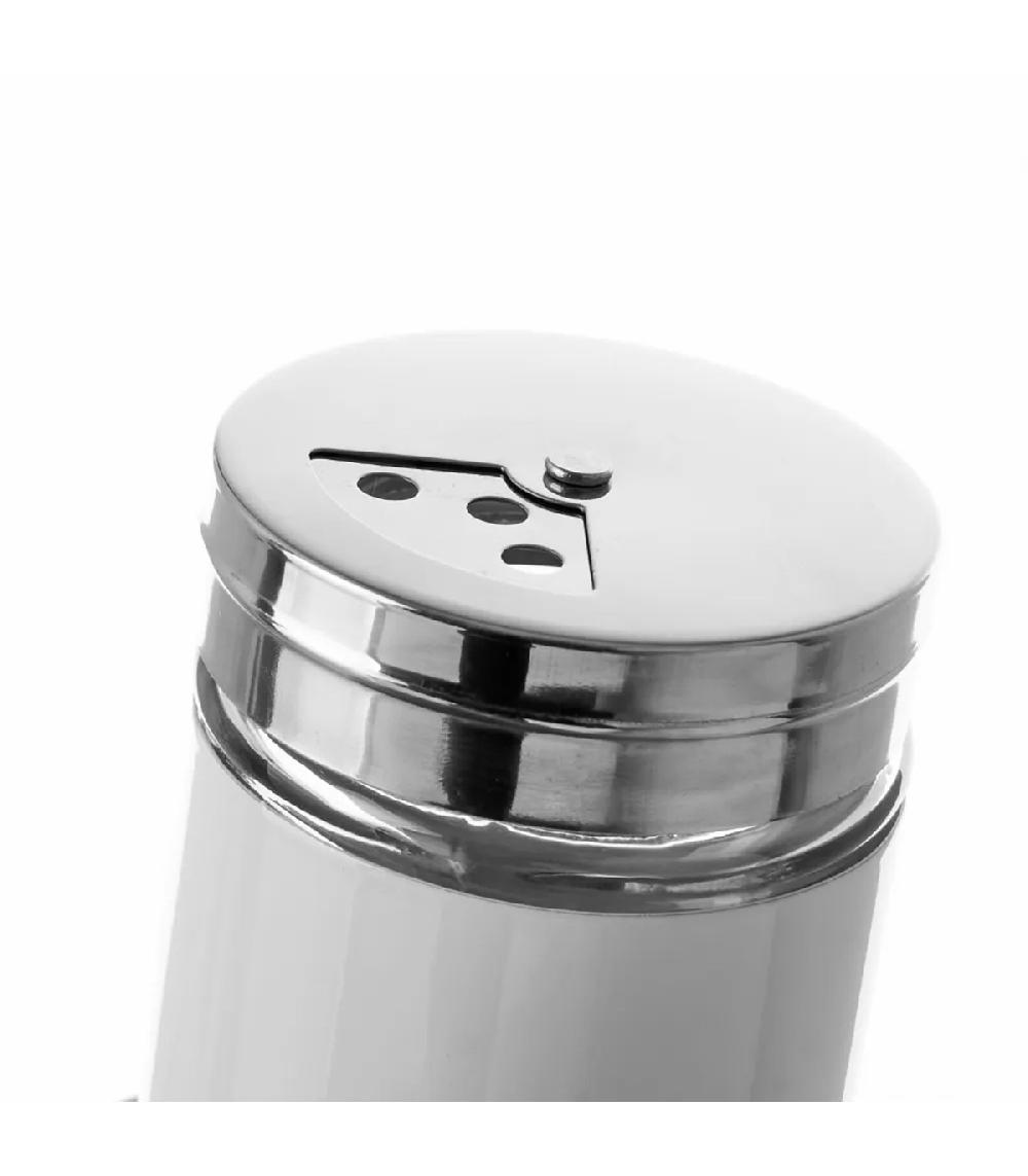Wadiga Pot à épices Rond En Métal Et Verre Blanc