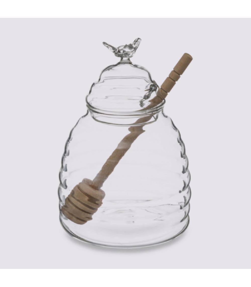 Wadiga Pot à Miel Verre Et Cuillère Bois De Chêne