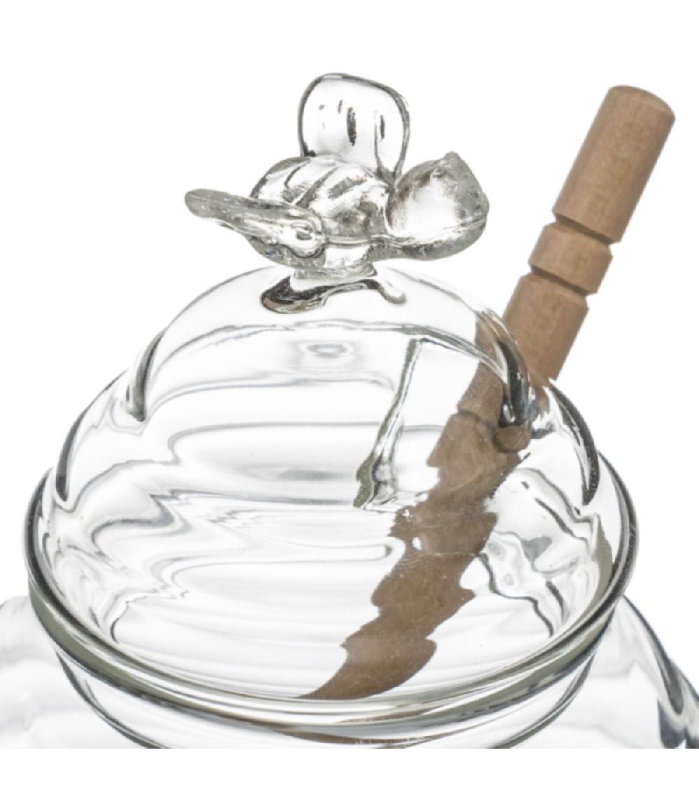 Wadiga Pot à Miel Verre Et Cuillère Bois De Chêne