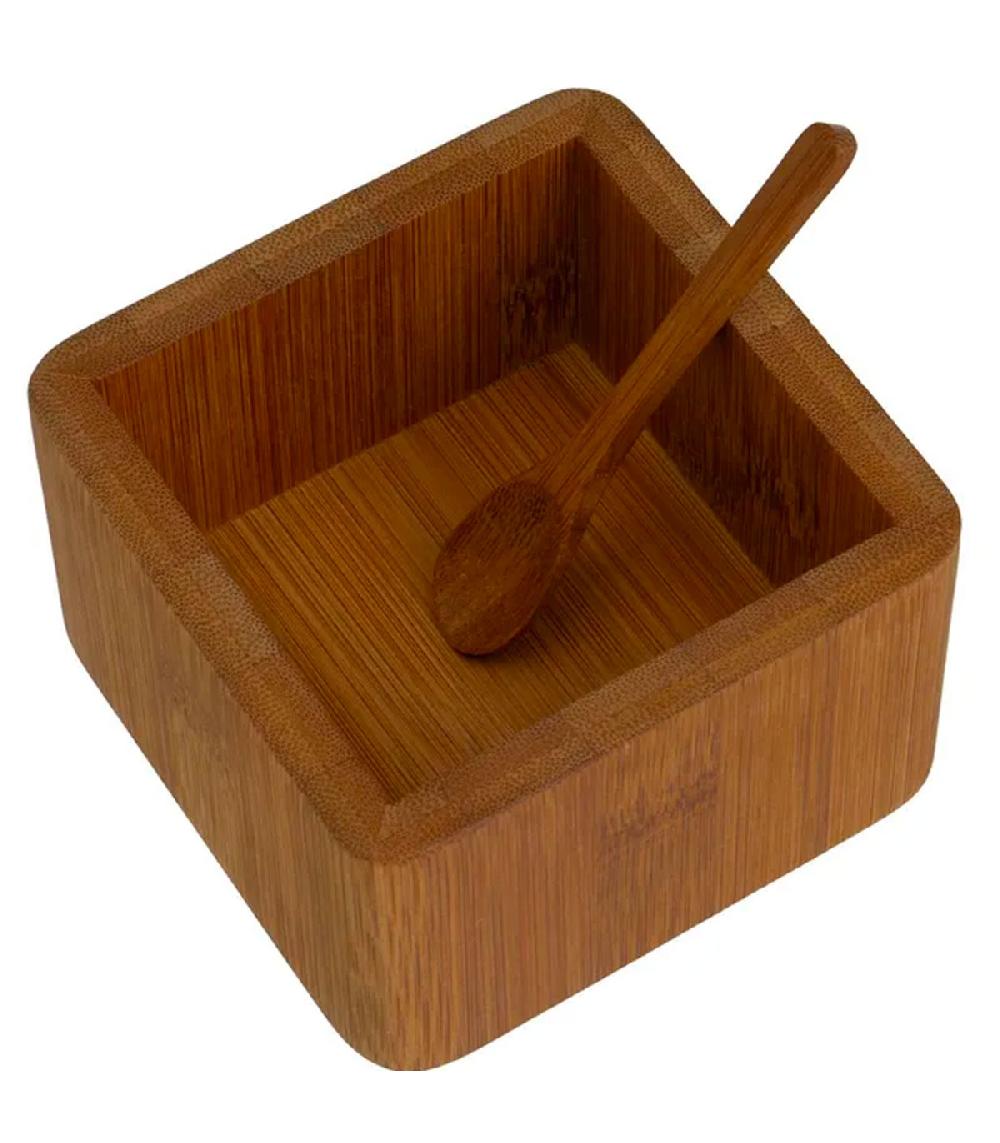 Wadiga Pot à Sel Ou Sucre En Bambou 10x10x6.5cm