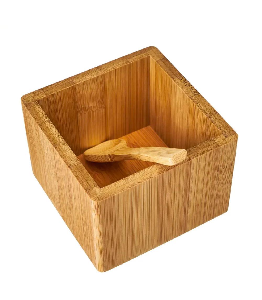 Wadiga Pot à Sucre Ou Sel En Bambou 10x10x9.5cm