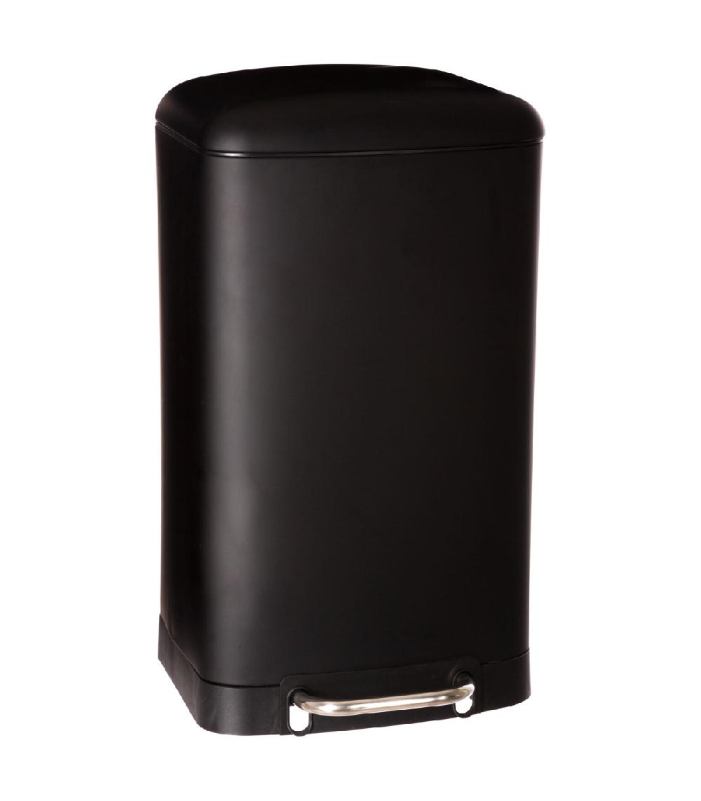 wadiga Poubelle de cuisine en métal noir - 30L