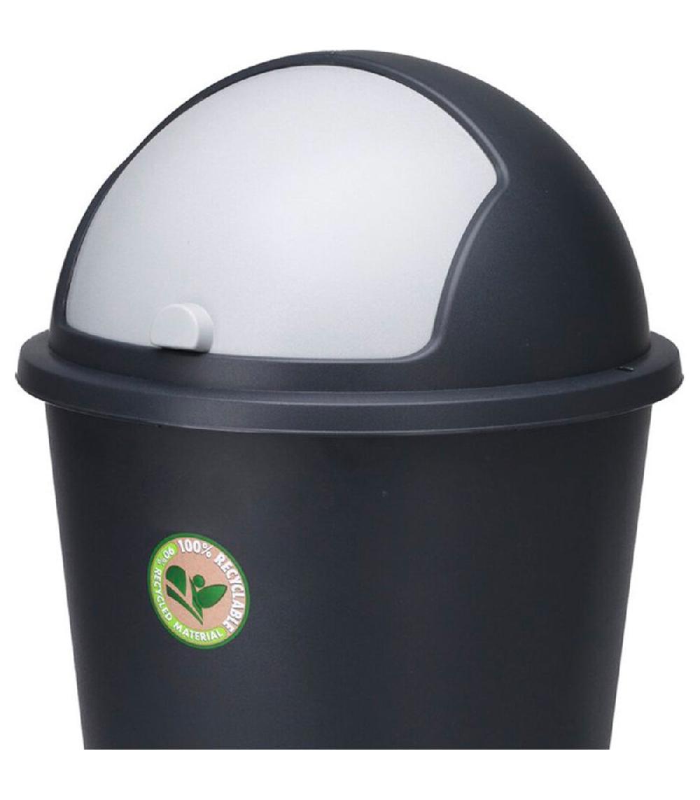 Wadiga Poubelle De Cuisine Plastique Noir 50L