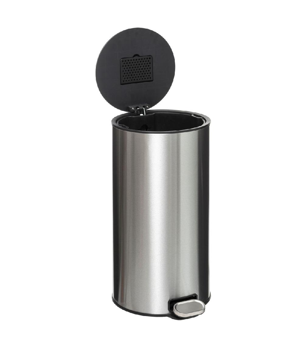 Wadiga Poubelle De Cuisine Ronde Inox - 30L