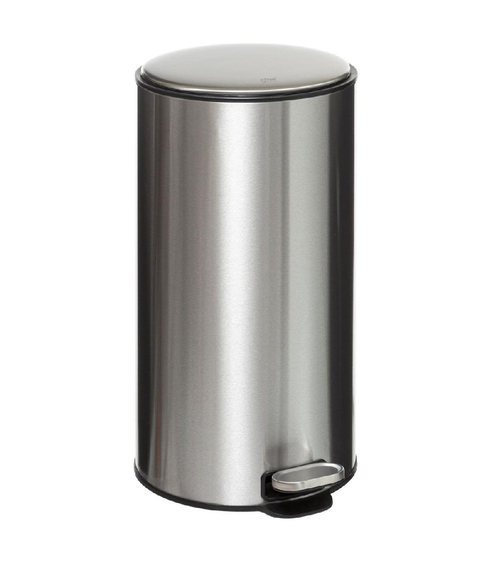 wadiga Poubelle de cuisine ronde inox - 30L
