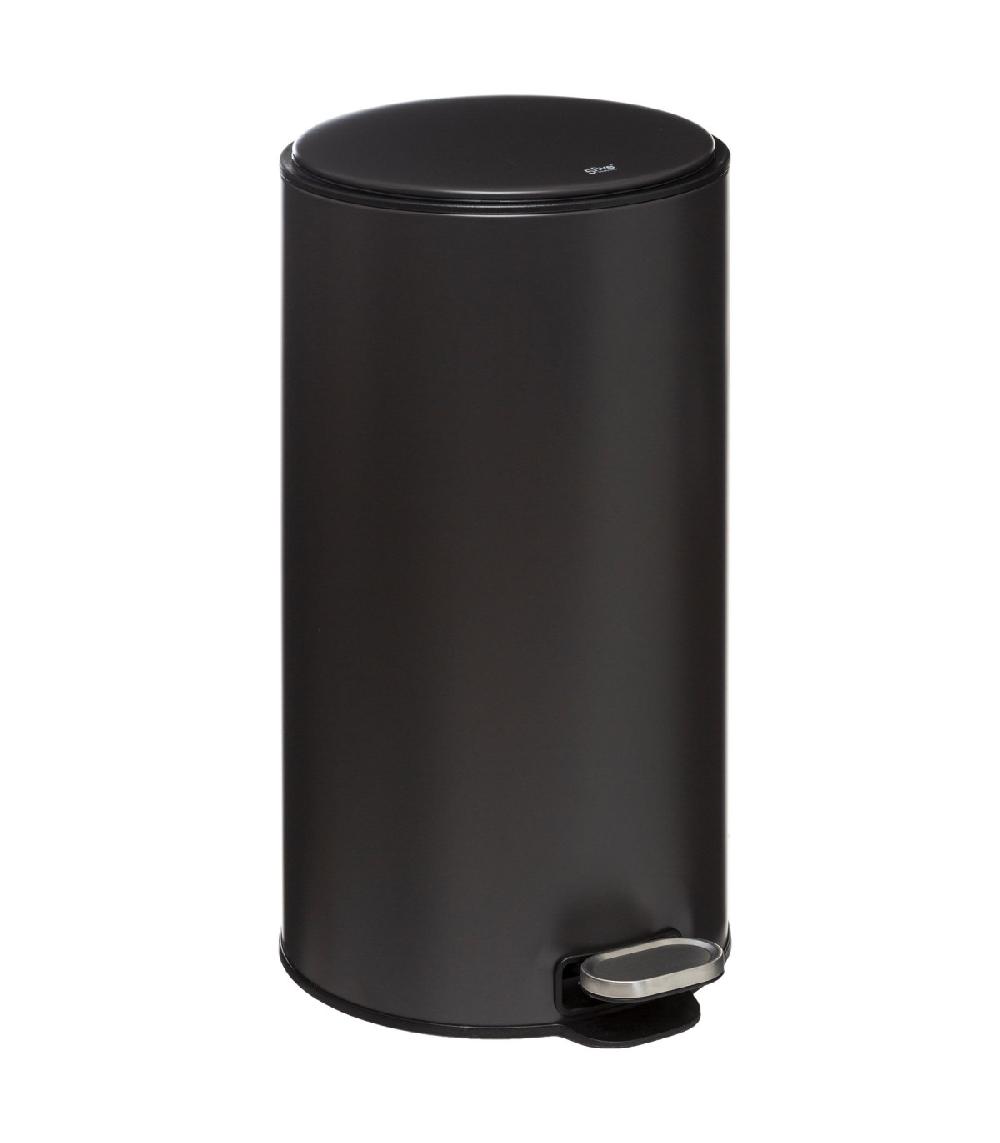 wadiga Poubelle de cuisine ronde noire - 30L