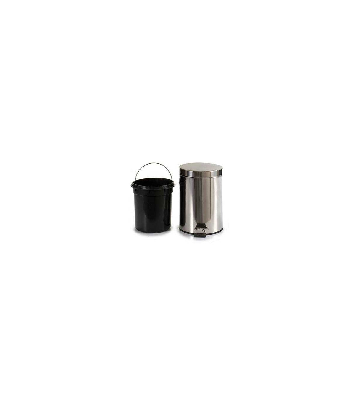 Wadiga Poubelle Ronde à Pédale En Inox Brillant - 5L