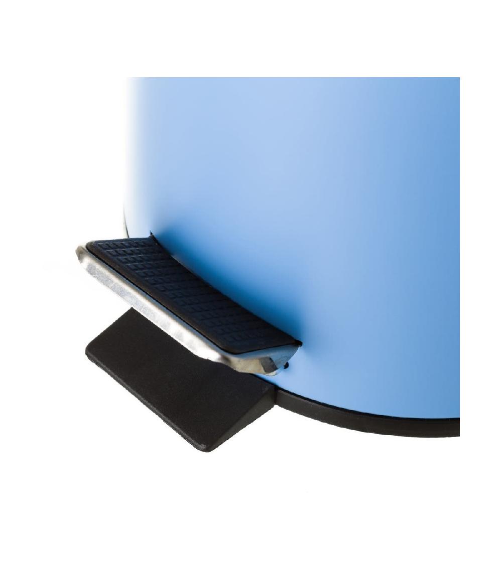 Wadiga Poubelle Ronde à Pédale En Métal Bleu - 3L
