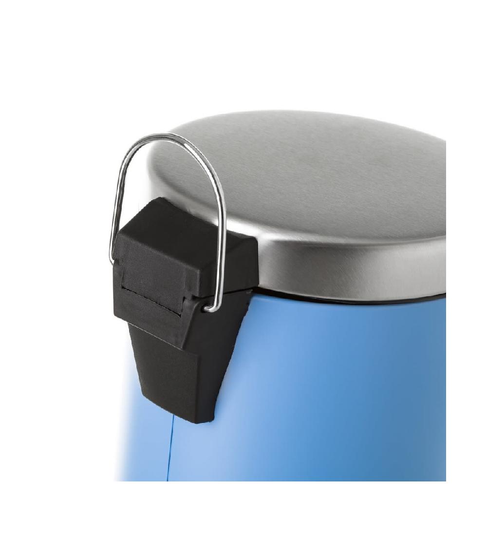 Wadiga Poubelle Ronde à Pédale En Métal Bleu - 3L