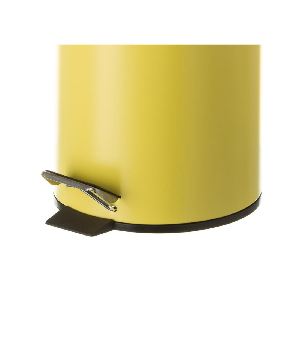 Wadiga Poubelle Ronde à Pédale En Métal Jaune - 3L