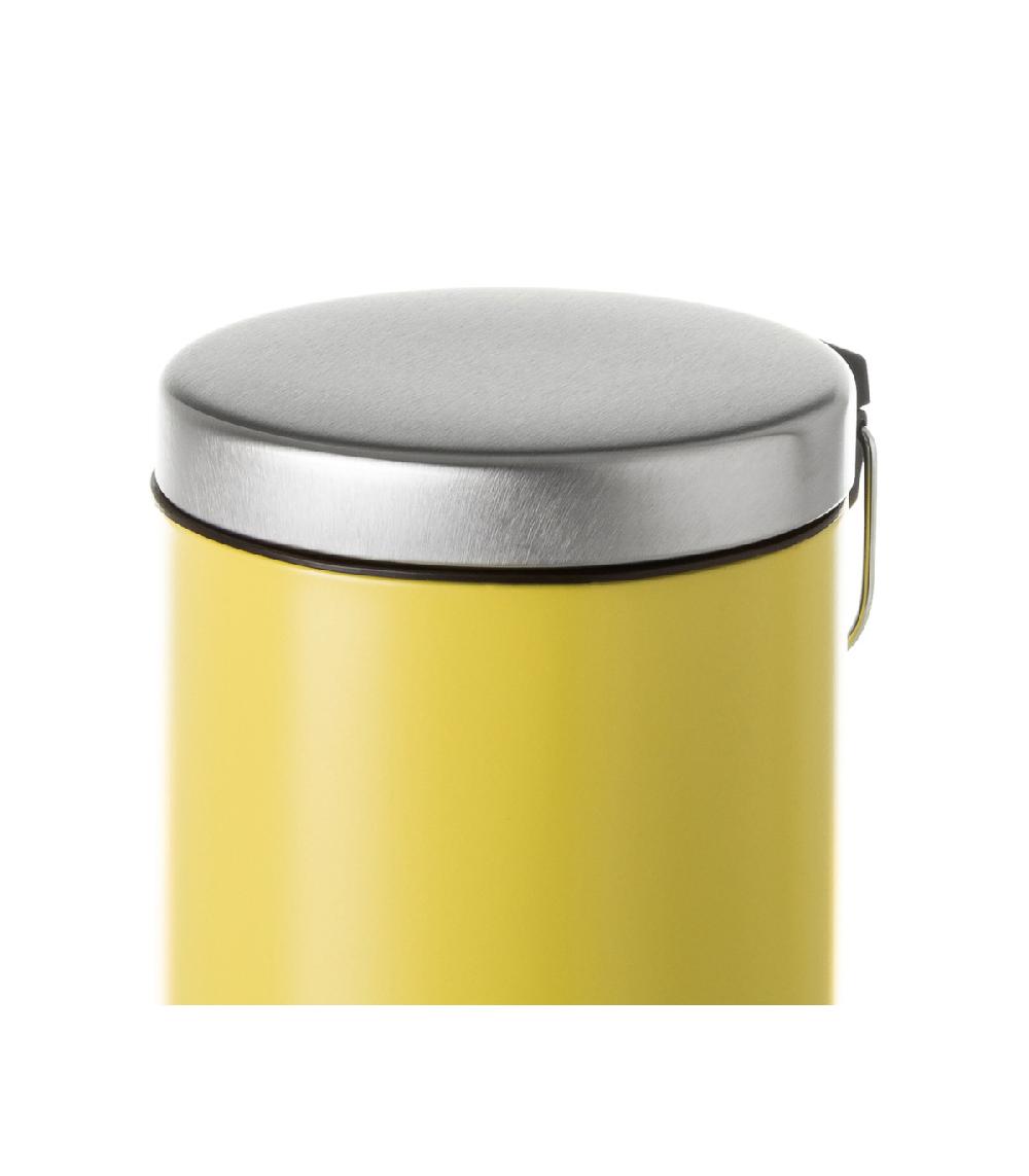 Wadiga Poubelle Ronde à Pédale En Métal Jaune - 3L