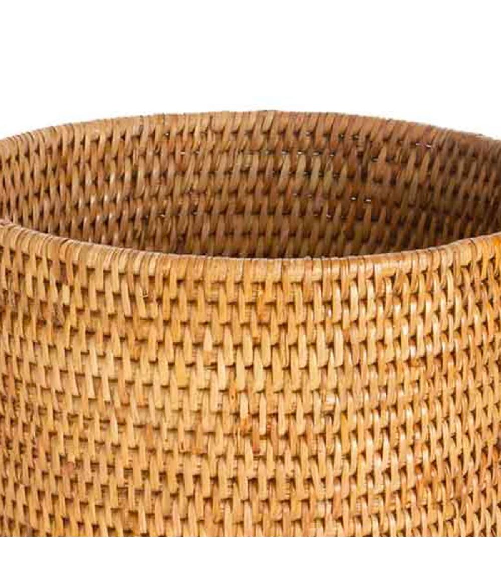 Wadiga Poubelle Ronde En Rotin Tressé 27x27x30cm