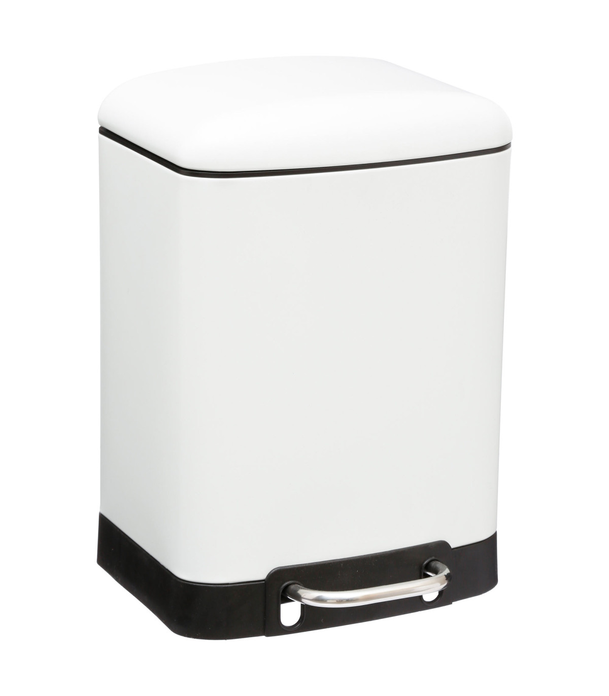 wadiga Poubelle salle de bain métal blanc - 6L