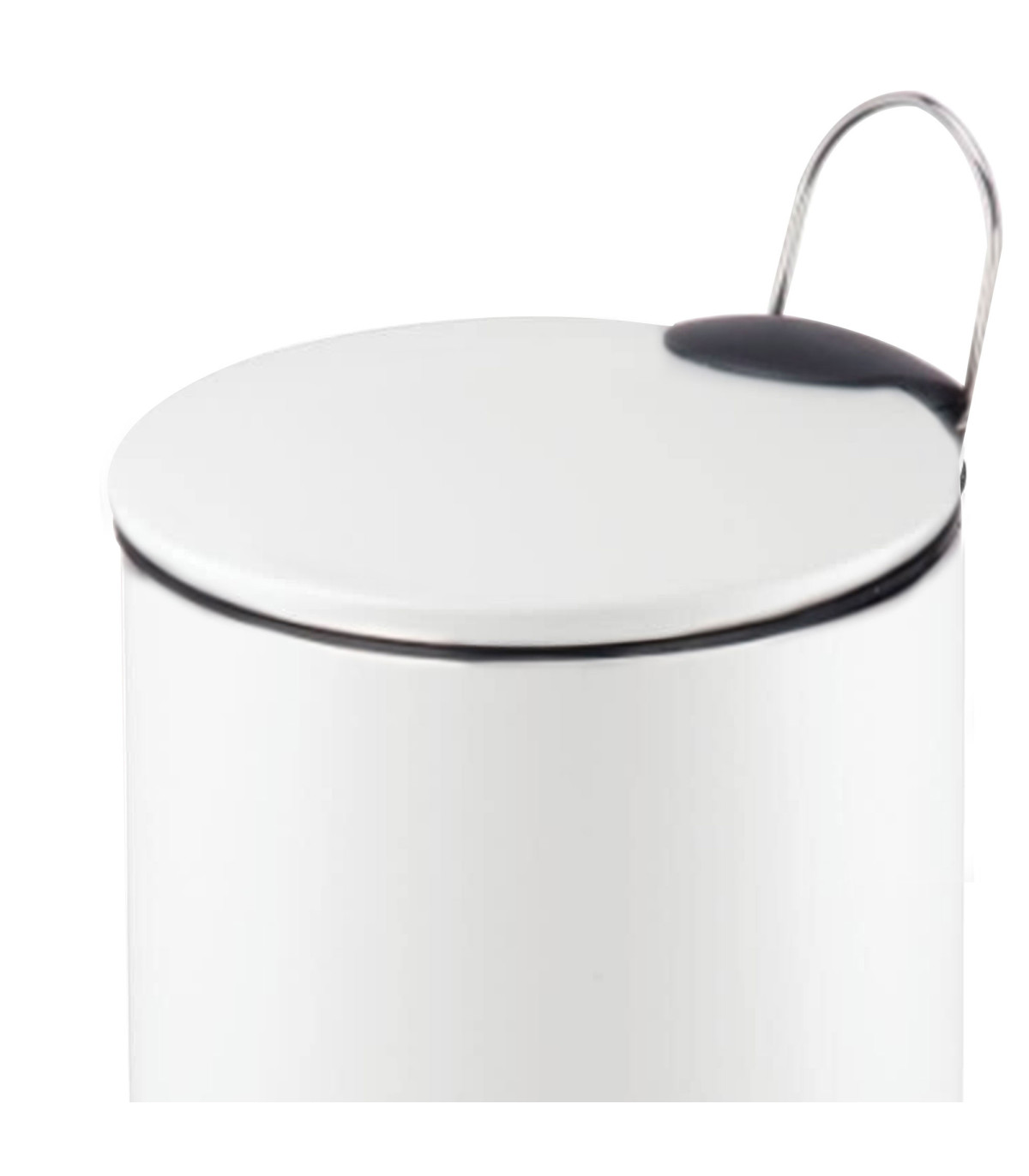 Wadiga Poubelle Salle De Bain Métal Blanc Ronde 3L