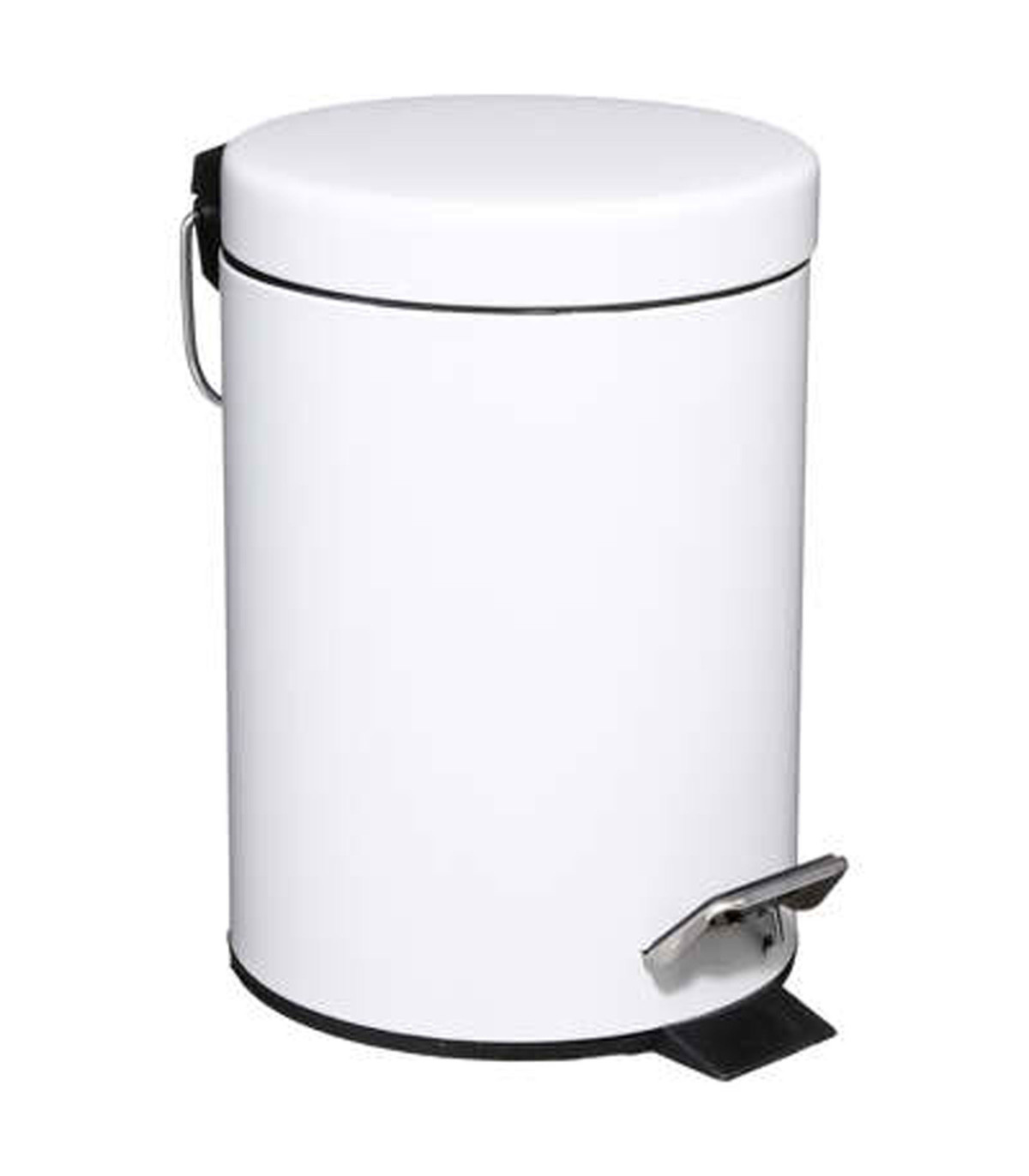 wadiga Poubelle salle de bain métal blanc ronde - 3L