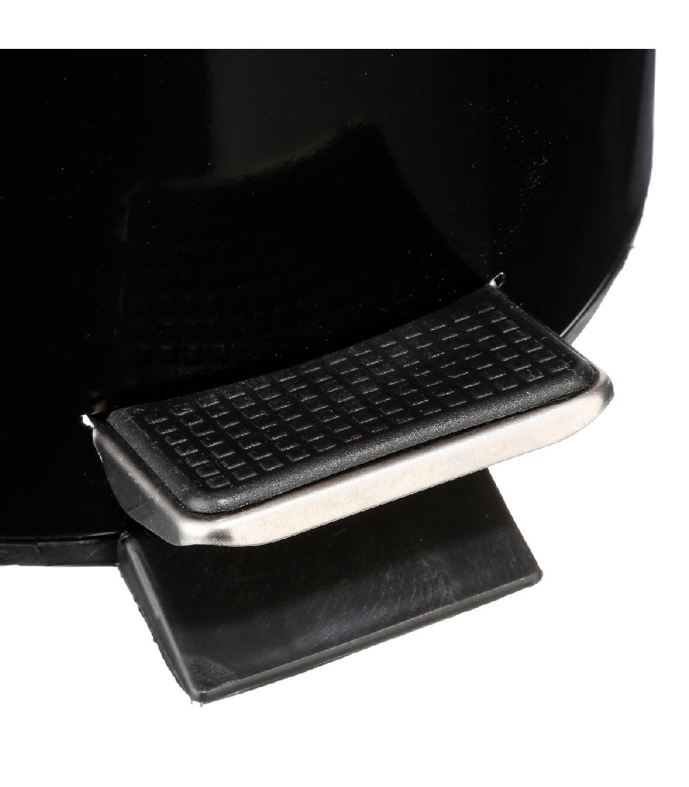 Wadiga Poubelle Salle De Bain Métal Noir Ronde - 3L